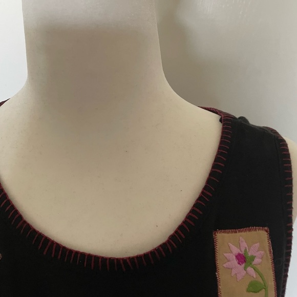 Vintage patchwork embroidered floral midi dress - Picture 5 of 10